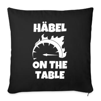 Häbel on the table Lokführer Geschenk - Sofakissenbezug 45 x 45 cm - Schwarz - Vorne