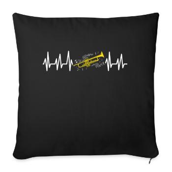 Trumpet Musical Instrument Fasnacht Wind Music Music - Sofa pillowcase 17,3'' x 17,3'' (45 x 45 cm) - black - Front