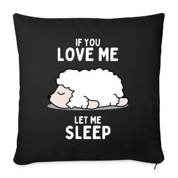 Mouton dormant Cadeau amusant - Housse de coussin décorative 45 x 45 cm - noir - Devant
