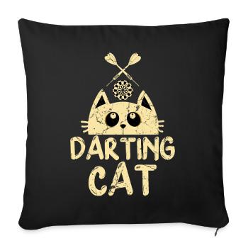 Dartspieler Chat - Housse de coussin décorative 45 x 45 cm - noir - Devant