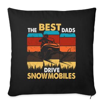 Funny Snowmobile Dad Shirt Snowmobiling Rider Gift - Sofa pillowcase 17,3'' x 17,3'' (45 x 45 cm) - black - Front