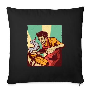 Barbecue homme Barbecue - Housse de coussin décorative 45 x 45 cm - noir - Devant