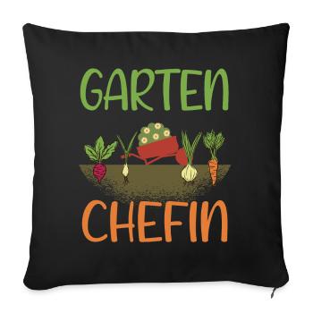 Garten Chefin - Sofakissenbezug 45 x 45 cm - Schwarz - Vorne