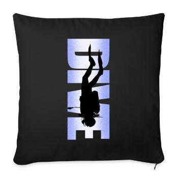 Scuba diving Freediving Snorkeling - Sofa pillowcase 17,3'' x 17,3'' (45 x 45 cm) - black - Front