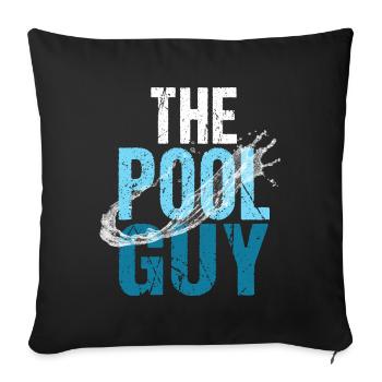 Pool pool boy swimming - Sofa pillowcase 17,3'' x 17,3'' (45 x 45 cm) - black - Front