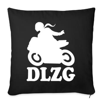 DLZG Motorcyclist The Left to Salute Motorcycle - Sofa pillowcase 17,3'' x 17,3'' (45 x 45 cm) - black - Front