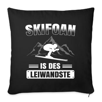 Skifoan Is Des Leiwandste Ski Skifahrer Mundart - Sofakissenbezug 45 x 45 cm - Schwarz - Vorne