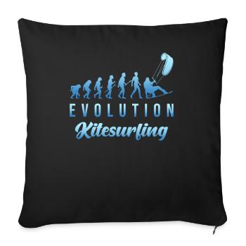 Kitesurf Evolution - Housse de coussin décorative 45 x 45 cm - noir - Devant