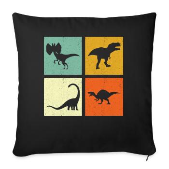Dino Dinosaur - Sofa pillowcase 17,3'' x 17,3'' (45 x 45 cm) - black - Front