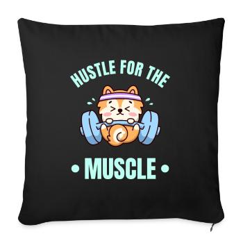 Entraînez-vous pour les muscles de chien chien d’entraînement - Housse de coussin décorative 45 x 45 cm - noir - Devant