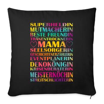 Fête des Mères - Housse de coussin décorative 45 x 45 cm - noir - Devant