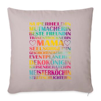 Fête des Mères - Housse de coussin décorative 45 x 45 cm - taupe clair - Devant