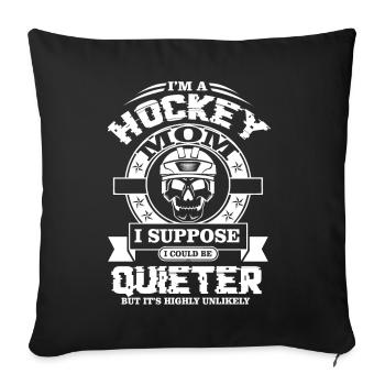 Hockey Je suis une maman de hockey - Housse de coussin décorative 45 x 45 cm - noir - Devant