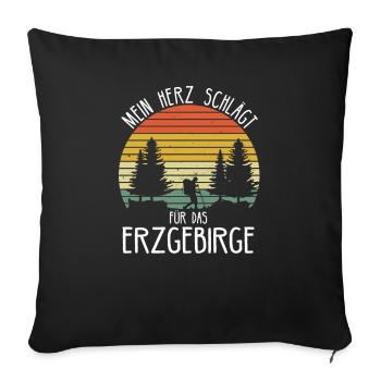 Erzgebirge Sachsen Bergbau Aue Geschenkidee - Sofakissenbezug 45 x 45 cm - Schwarz - Vorne