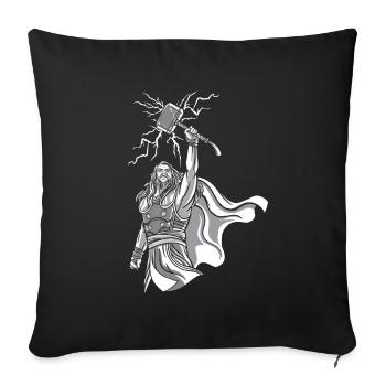 Odin Vikings Valhalla Vikinger Hammer Thor Odin - Housse de coussin décorative 45 x 45 cm - noir - Devant