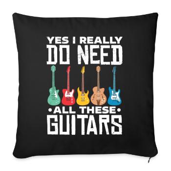 guitars - Sofa pillowcase 17,3'' x 17,3'' (45 x 45 cm) - black - Front