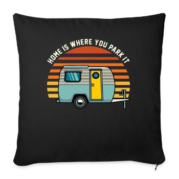Camping Caravan Holiday Camper Camper Camping - Sofa pillowcase 17,3'' x 17,3'' (45 x 45 cm) - black - Front