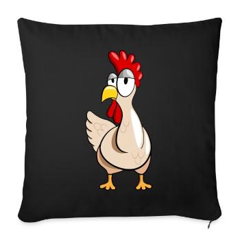Drôle de poulet cadeau poulet poule élevage - Housse de coussin décorative 45 x 45 cm - noir - Devant