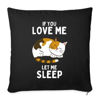 Chat endormi Cadeau amusant - Housse de coussin décorative 45 x 45 cm - noir - Devant