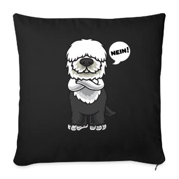Sturer Old English Sheepdog Hund lustig Hundefan - Sofakissenbezug 45 x 45 cm - Schwarz - Vorne