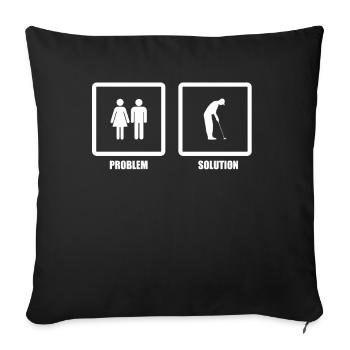 Problem Solved Minigolf - Sofa pillowcase 17,3'' x 17,3'' (45 x 45 cm) - black - Front