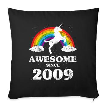 Vintage 2009 Year of Birth Birthday - Sofa pillowcase 17,3'' x 17,3'' (45 x 45 cm) - black - Front