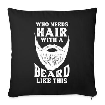 bald head - Sofa pillowcase 17,3'' x 17,3'' (45 x 45 cm) - black - Front