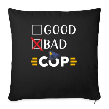 Police de police drôle - Housse de coussin décorative 45 x 45 cm - noir - Devant