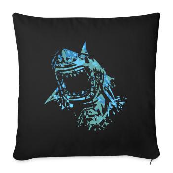 Requins - Housse de coussin décorative 45 x 45 cm - noir - Devant