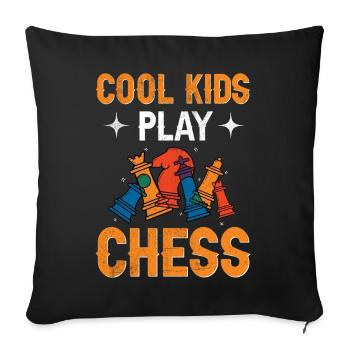 Chess Players Children Chess - Sofa pillowcase 17,3'' x 17,3'' (45 x 45 cm) - black - Front