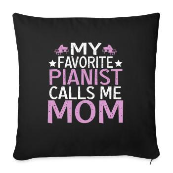 Pianist son, pianist daughter - Sofa pillowcase 17,3'' x 17,3'' (45 x 45 cm) - black - Front