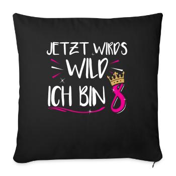8 Geburtstag 8 Jahre alt Geschenkidee Geschenk - Sofakissenbezug 45 x 45 cm - Schwarz - Vorne