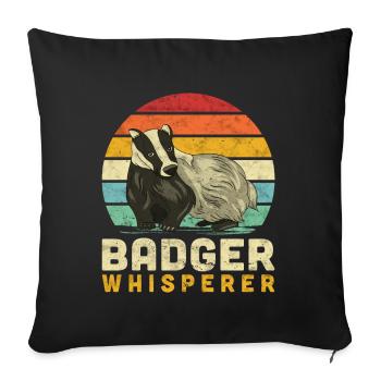 Honey roof whisperer funny badger saying - Sofa pillowcase 17,3'' x 17,3'' (45 x 45 cm) - black - Front