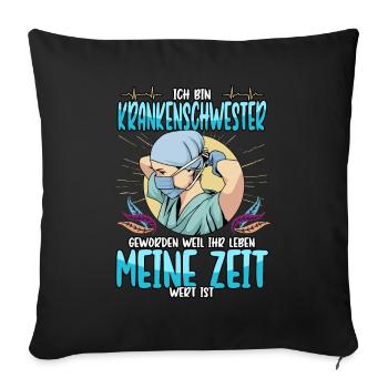 Krankenschwester Arzt Gesundheitswesen Beruf - Sofakissenbezug 45 x 45 cm - Schwarz - Vorne