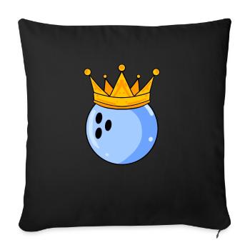 Bowling King - Boule de Bowling Roi Couronne - Housse de coussin décorative 45 x 45 cm - noir - Devant