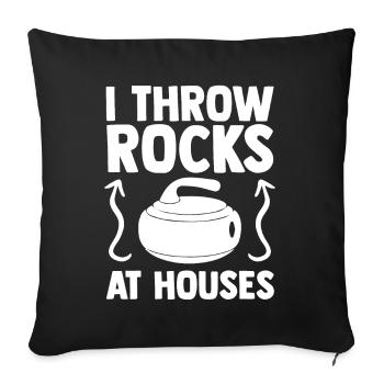 curling - Sofa pillowcase 17,3'' x 17,3'' (45 x 45 cm) - black - Front
