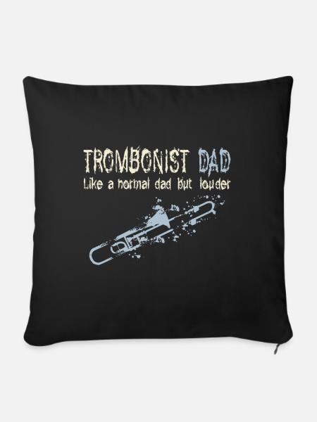 Posaune Dad - Sofakissenbezug 45 x 45 cm - Schwarz