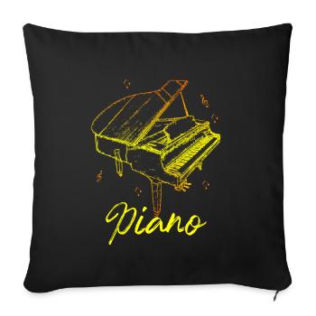 piano - Sofa pillowcase 17,3'' x 17,3'' (45 x 45 cm) - black - Front
