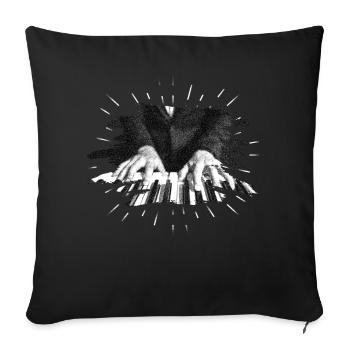 Piano Tshirt Piano Digital Piano Gift Grand Piano - Sofa pillowcase 17,3'' x 17,3'' (45 x 45 cm) - black - Front