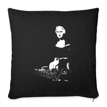 DJ Mona Lisa Mixer - Housse de coussin décorative 45 x 45 cm - noir - Devant