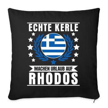 Rhodos Urlaub Spruch - Sofakissenbezug 45 x 45 cm - Schwarz - Vorne
