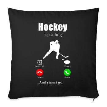 Icehockey Puck Geschenk Eishockey Hockey Floorball - Sofakissenbezug 45 x 45 cm - Schwarz - Vorne