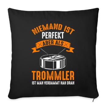 Trommel Musik Trommler Drums Musikband - Sofakissenbezug 45 x 45 cm - Schwarz - Vorne