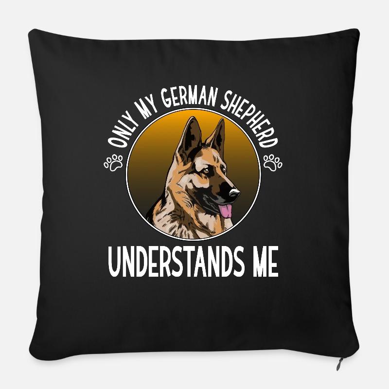 Deutscher Schäferhund Hund Hundebesitzer - Sofakissenbezug 45 x 45 cm - Schwarz