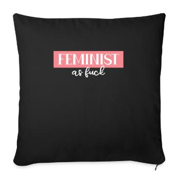 Féministe féministe - Housse de coussin décorative 45 x 45 cm - noir - Devant