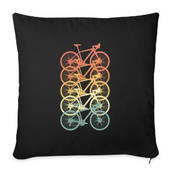 Rennrad retro Radler - Sofakissenbezug 45 x 45 cm - Schwarz - Vorne