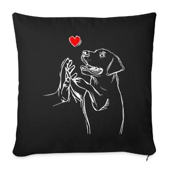 Labrador Retriever Love Labbi Dogs - Sofa pillowcase 17,3'' x 17,3'' (45 x 45 cm) - black - Front