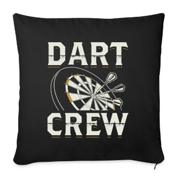 Dart Darten Darts Darter Dartmannschaft Geschenk - Sofakissenbezug 45 x 45 cm - Schwarz - Vorne