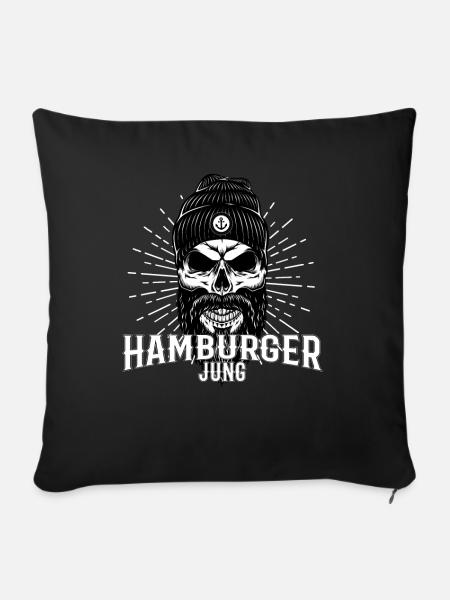 Hamburger Jung Hamburg - Sofakissenbezug 45 x 45 cm - Schwarz