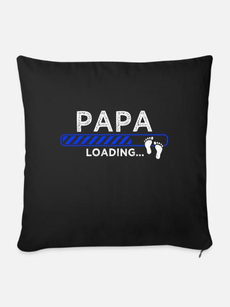 Papa loading - Sofakissenbezug 45 x 45 cm - Schwarz